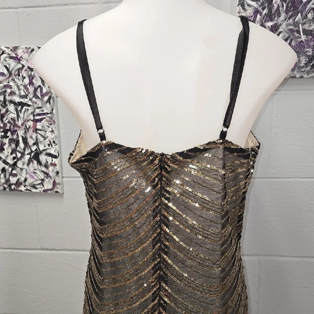 Fashion Nova Black and Gold Dress - Picture 8 of 12